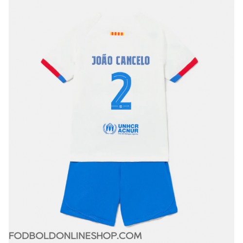 Barcelona Joao Cancelo #2 Udebane Trøje Børn 2023-24 Kortærmet (+ Korte bukser)